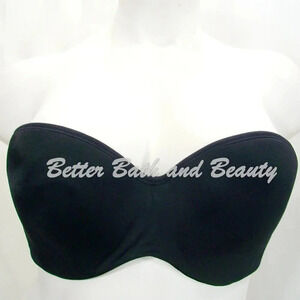 Dominique 3541 Oceane Strapless Bridal Underwire‎ Bra 32D Black NWT